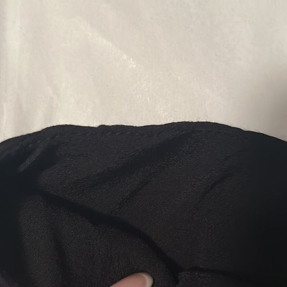 Black palazzo pants that look like a split maxi skirt, side leg has slit. - Picture 9 of 10